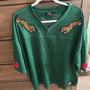 Dressed in Lala Way To Go Tiger Jersey in Forest Green